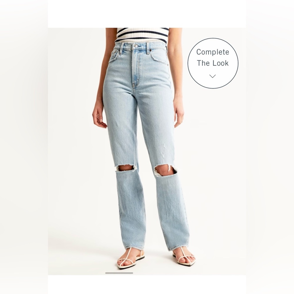 NWT Abercrombie ultra high rise 90s straight jean 6 long